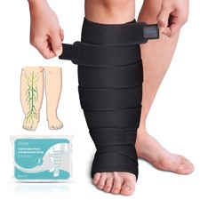   Swelling Edema Calf  Foot Compression Wrap Adjustable Sleeve For Lower Leg...