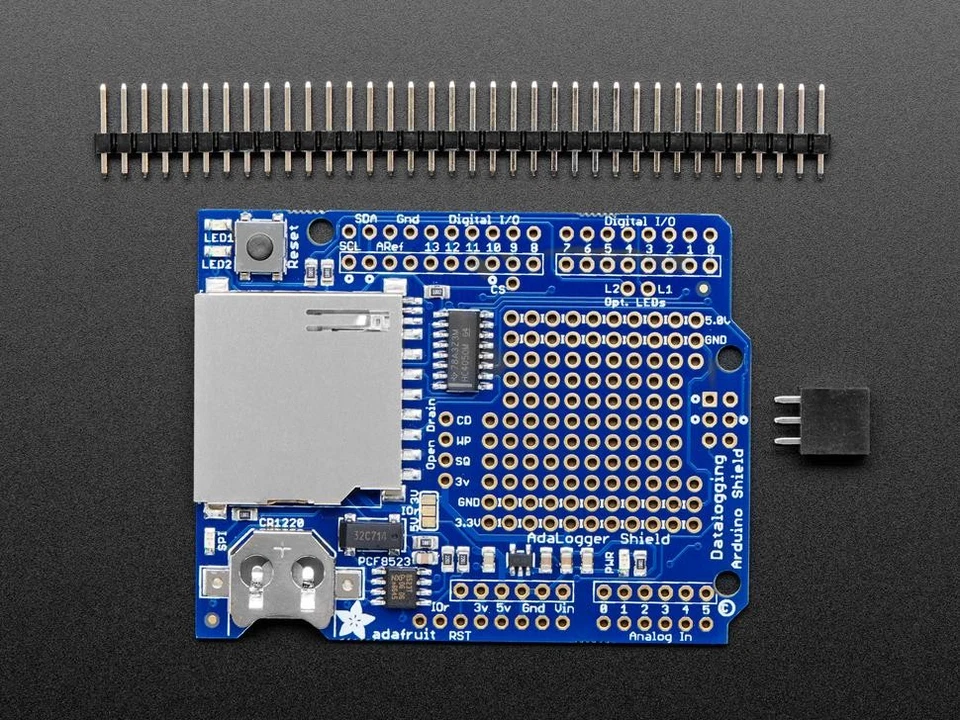 Adafruit Data Logging Shield für Arduino R3 kompatibel, RTC, SD Karten Interface - Bild 3 von 4
