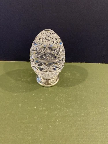 Waterford Crystal Egg Paperwaite Vintage with Silver Stand