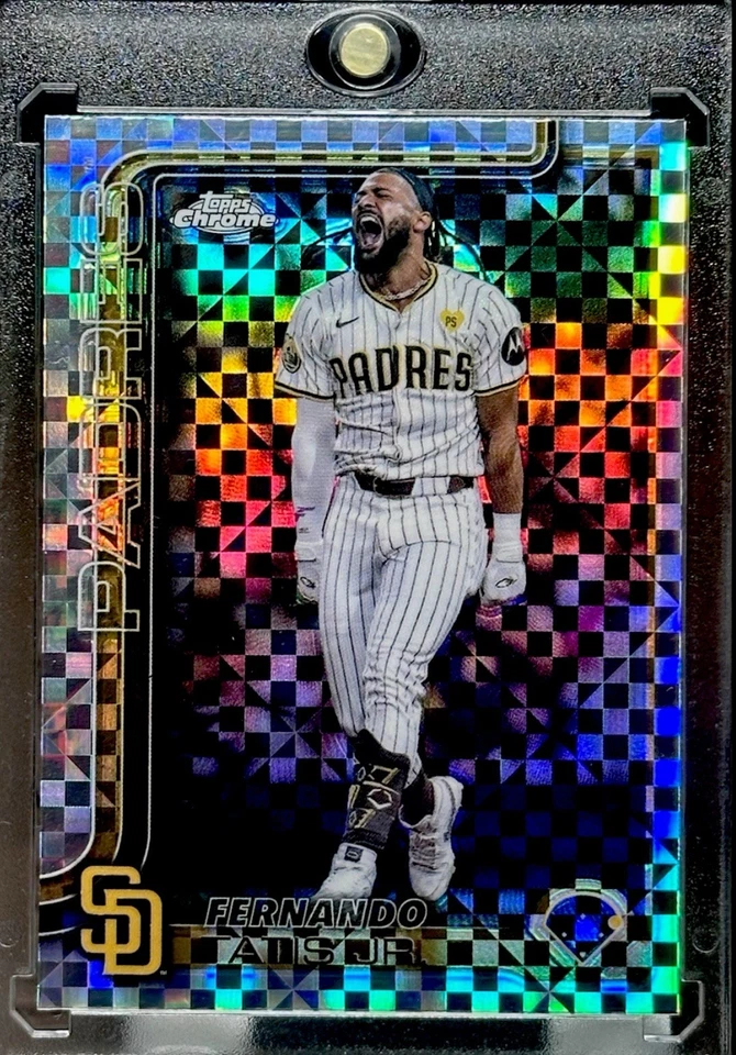 FERNANDO TATIS JR. RARO REFRACTOR A CUADROS Cromo Holo TARJETA DE INVERSIÓN PADRES Foto 3 de 4
