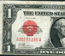 Fr. 1500. $1 1928 RED SEAL ((FUNNYBACK)) United States Note CURRENCY