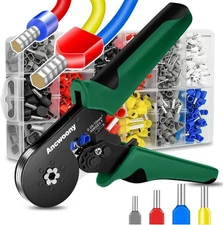 Wire Crimping Tool Kit with TE/VE1200PCS Ferrules Terminals - HSC8 10-6A Hexagon
