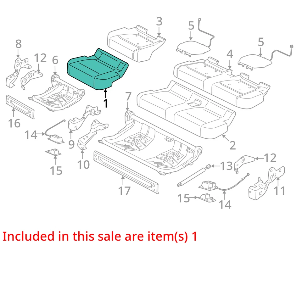 2018 FORD F-350 SUPER DUTY COVER ASY - REAR SEAT CUSH JC3Z2663804EB -  NEW OEM - Image 2 of 3