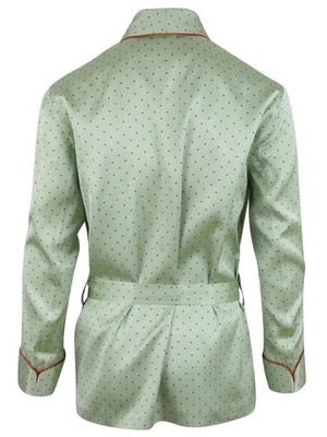 Brioni men's bathrobe dressing gown pajama robe size L 100% silk green |  eBay