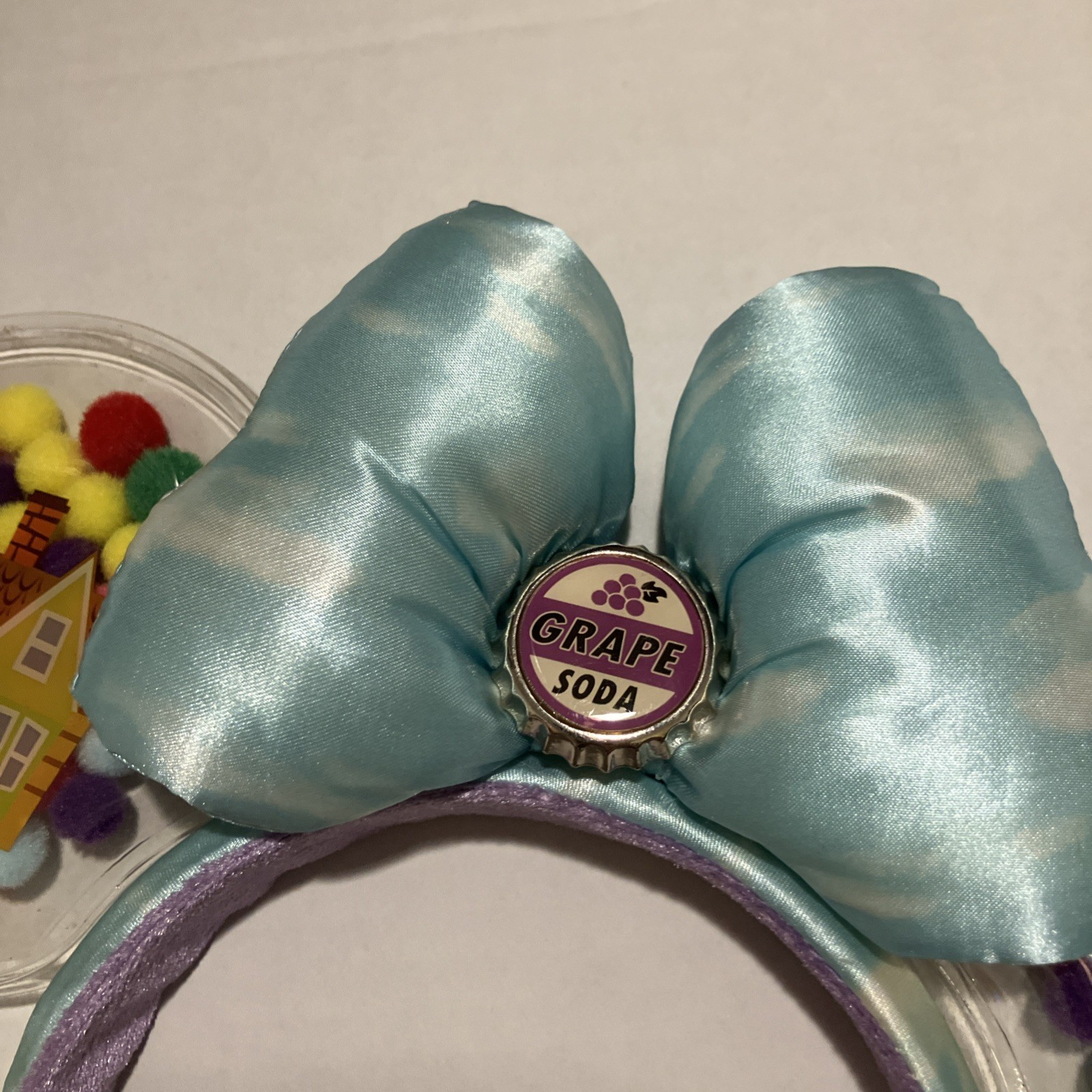Disney Parks UP Grape Soda Cap Balloons Pixar Minnie Mouse Ears Headband image 4