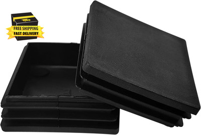 4 Pcs 2 Inch 2X2 Square Tube End Caps - Black Plastic Finishing Plugs for Metal