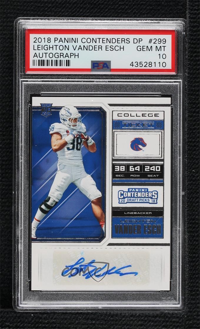 Leighton Vander Esch Panini Contenders Draft Picks #299 Autograph