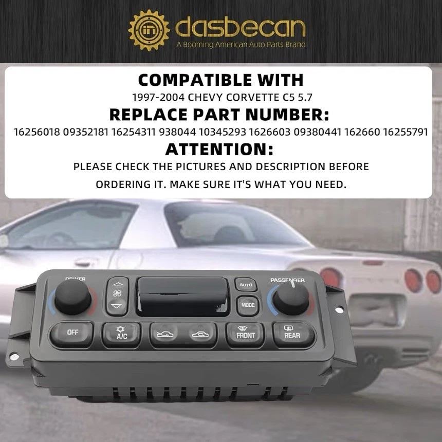 A/C Heat Climate Control Module Switch Unit for 1997-2004 C5 Corvette 09352181 - Image 2 of 4