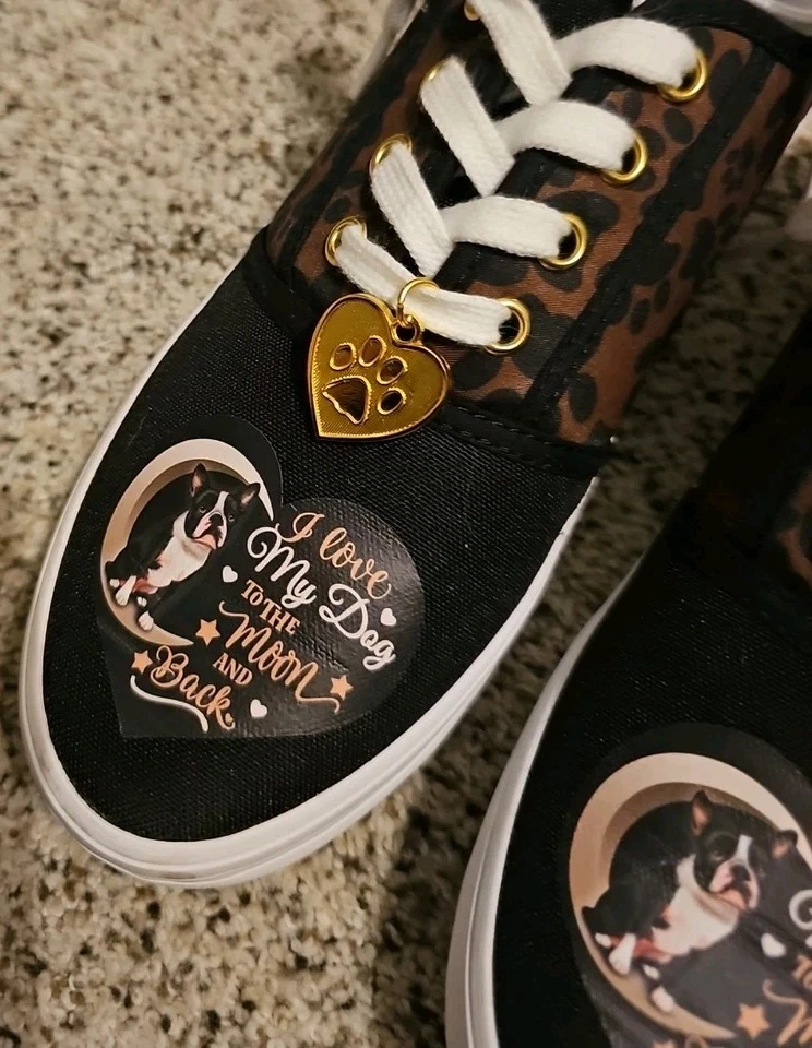 Tênis Bradford Exchange Feminino 8 I Love My Dog Boston Terrier Estampas de Pata - Imagem 4 de 4