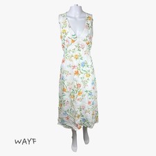 WAYF Women's Sleeveless V-Neck Midi Dress in Vintage Floral Size S Summer Dress