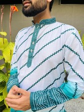 Indian Men Kurta Set Pakistani Kurta Pyjama Suits Wedding Party Groom Sherwani