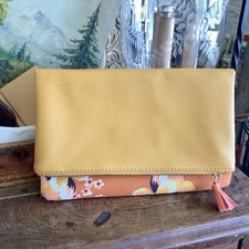 Gorgeous Fresh Rachel Pally Reversible Fold-Over Clutch Mustard Yellow/Floral