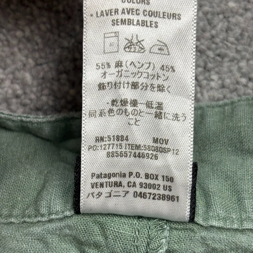 Shorts Patagonia Feminino Tamanho 4 Verde 4" Ilha de Costura Cânhamo Trilha Caminhada Senhora - Imagem 4 de 4