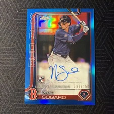 2025 Topps Chrome Update Nick Sogard Blue Refractor Auto /150 Red Sox