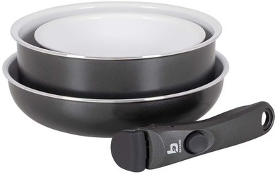 Bo-Camp Cookware Expedition Kochset, 4-teilig, grau