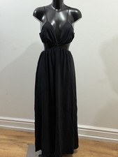 Zara Black Party asymmettical Dress/ New With Tag/ large