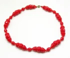 Antique Art Deco Czech Red Glass Costume Jewelry Necklace - NO RESERVE! - 2