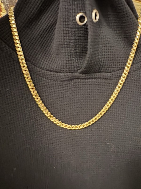 Miami Cuban Link Chain In 14k Yellow Gold Over Real Solid 925 Silver ITALY
