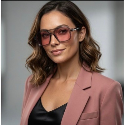 Womens Sunglasses Grey Pink Gradient Lens Tortoise Bold Square Eyewear UV400 New