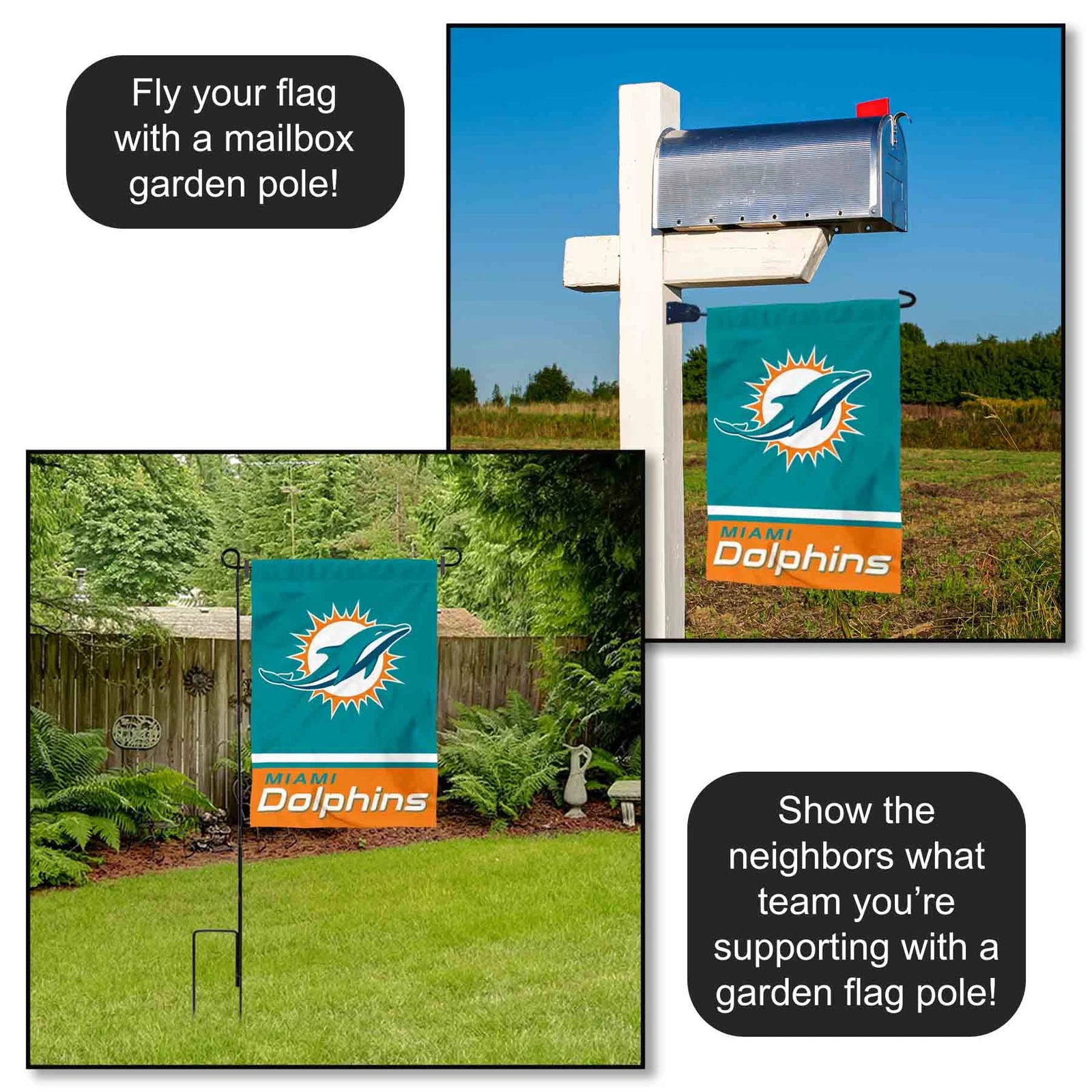 Miami Dolphins Garden Flag and Yard Banner