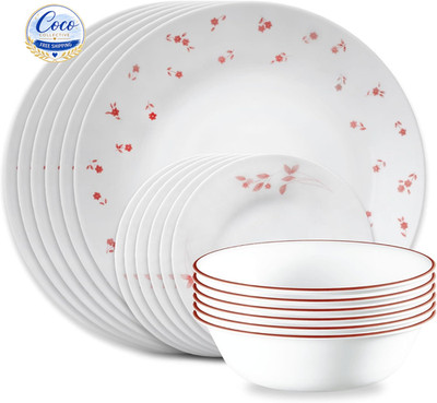 Corelle Vitrelle 18 PCS Service for 6 Dinnerware Set, Chip Resistant, Sweet Flor
