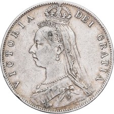 [#1509533] Great Britain, Victoria, 1/2 Crown, 1890, London, Silver, EF