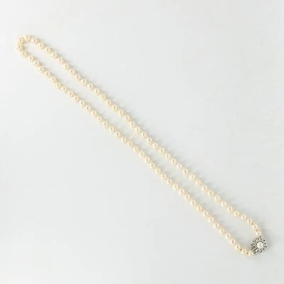 Kette mit Perlen Perlenkette mit Schließe 14 Kt. 585 Gold 62 cm . - Bild 1 von 4