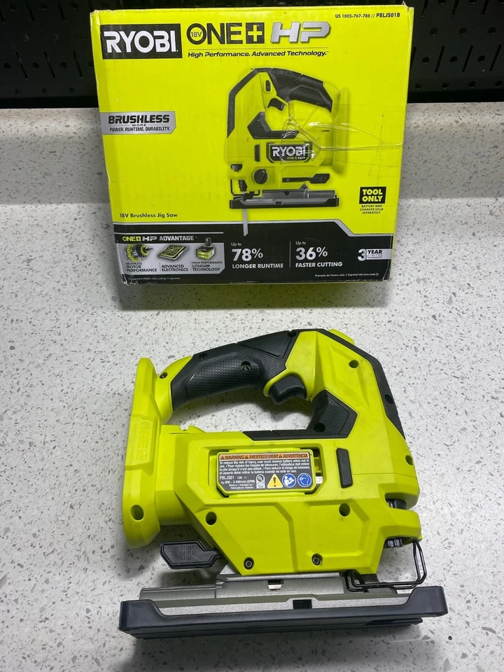 ((SOLO PIEZAS)) Herramienta de sierra caladora inalámbrica sin escobillas Ryobi PBLJS01B ONE+ HP 18V solamente Foto 2 de 4