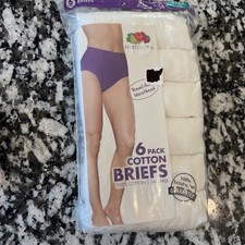 Fruit of the Loom 6-PACK Cotton Briefs Underwear White Cotton, Size 9/2X - NEW