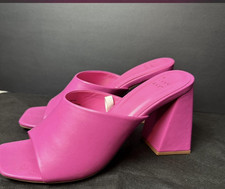 A New Day Women's Pink Square Toe Block Heel Mule Slip On Synthetic, Size 11