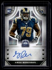 Greg Robinson 2014 Panini Crown Royale Rookie Silver Pyramid Auto Card /75 #S-GR. rookie card picture