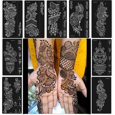 Henna Stencils 9 Sheet Henna Tattoo Kit, Reusable Henna Stickers for Hand For...