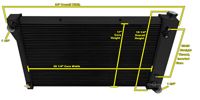 AR Champion 3 Row Black Finish Radiator 28'' for 1967-1972 Chevrolet Blazer V8
