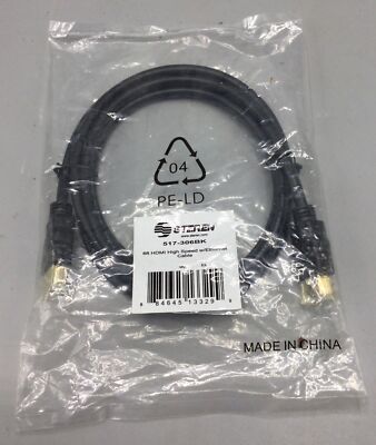 Steren #517-306BK, 6 FT., High Speed HTML, Carries Audio/Video/Ethernet Data NEW