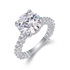 5 Carat Round Cut VVS1 MOISSANITE Solitair Wedding Ring S925 Sterling Silver