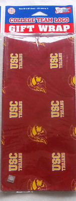 USC Trojans Team Color Logo Wrapping Paper 3-30''X20'' Sheets Per Pack 12.5 SQ FT