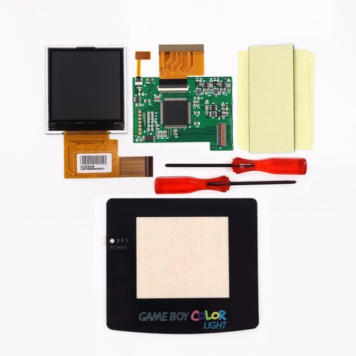 GameBoy Color GBC High light backlight LCD Kits+Luminous Fonts Glass Screen Lens - Picture 8 of 13