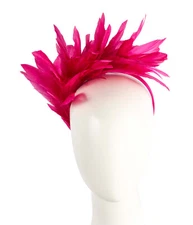 Fuchsia feather spring racing fascinator by Max Alexander 100% Australian Seller