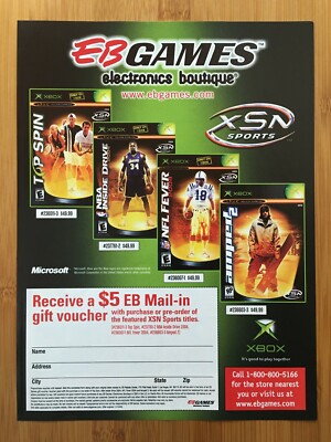 2003 Original Xbox XSN Sports Games Print Ad/Poster Official EB