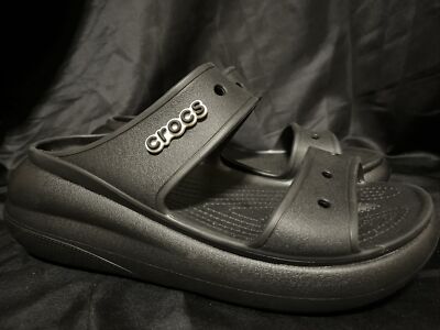 Crocs Classic Mega  Crush  Platform Black Slide Comfort Sandals M 10 W 12