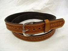 1 ½" Lined 2 Ply Saddle Leather Gun Carry Work Dress Belt Heavy Duty Lifetime