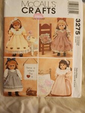 McCall's Doll Clothes Pattern 3275 New UNCUT for 18" doll