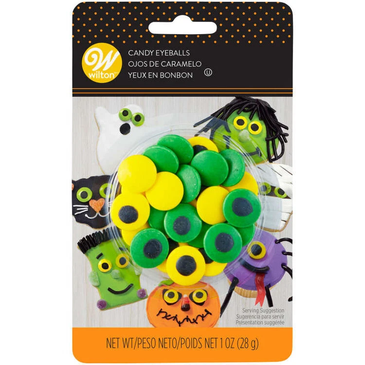 Large Green and yellow Candy Eyes Eyeballs Royal Icing  Wilton Halloween - Image 2 of 4
