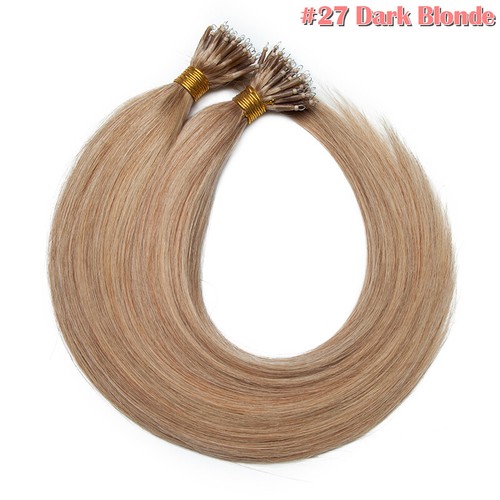 Nano Ring Tip 100% Remy Human Hair Extensions Micro Loop Beads Ombre Thick 150G - Picture 65 of 83