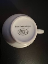 Duo De Tasses Et Sous-tasses Apilco – Céramique Blanche, Décor Bicentenaire Révolution