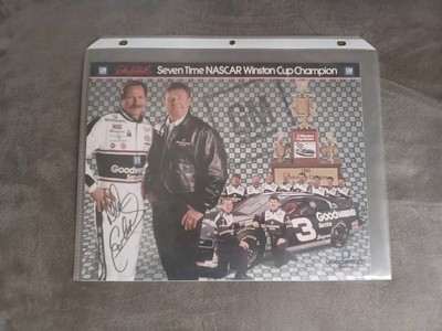 Vintage Earnhardt Seven Time NASCAR Winston Cup Champion 8x10 Autographed Print