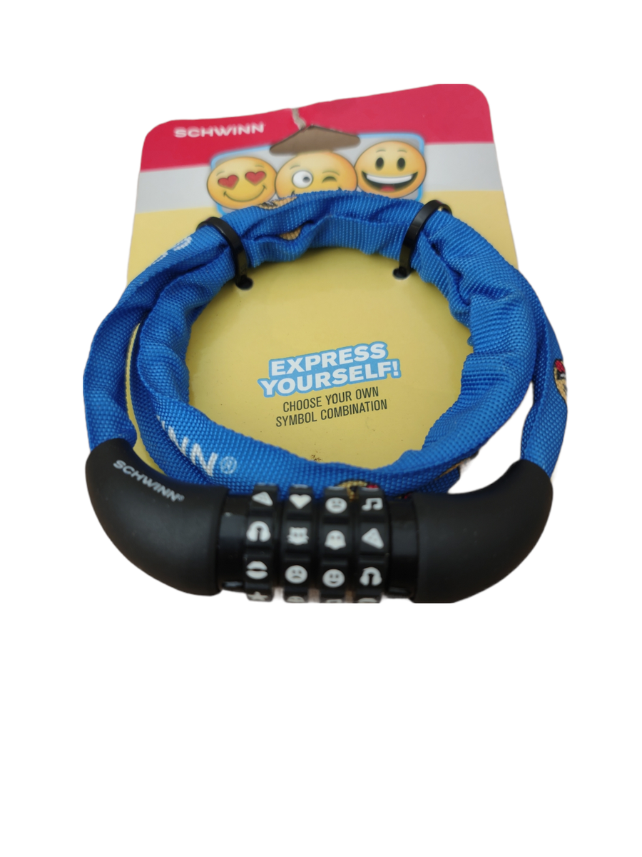 Schwinn Bike Combination Lock Express Yourself Blue/Yellow Emoji