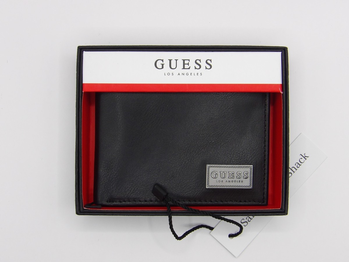 GUESS Men's Leather Bifold Wallet Black