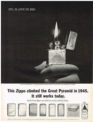 Vintage 1962 Magazine Ad Zippo Lighter Fails To Work We Fix Free