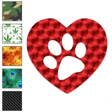 Dog Paw Print Love Heart, Vinyl Decal Sticker, 40 Patterns  3 Sizes, 1139